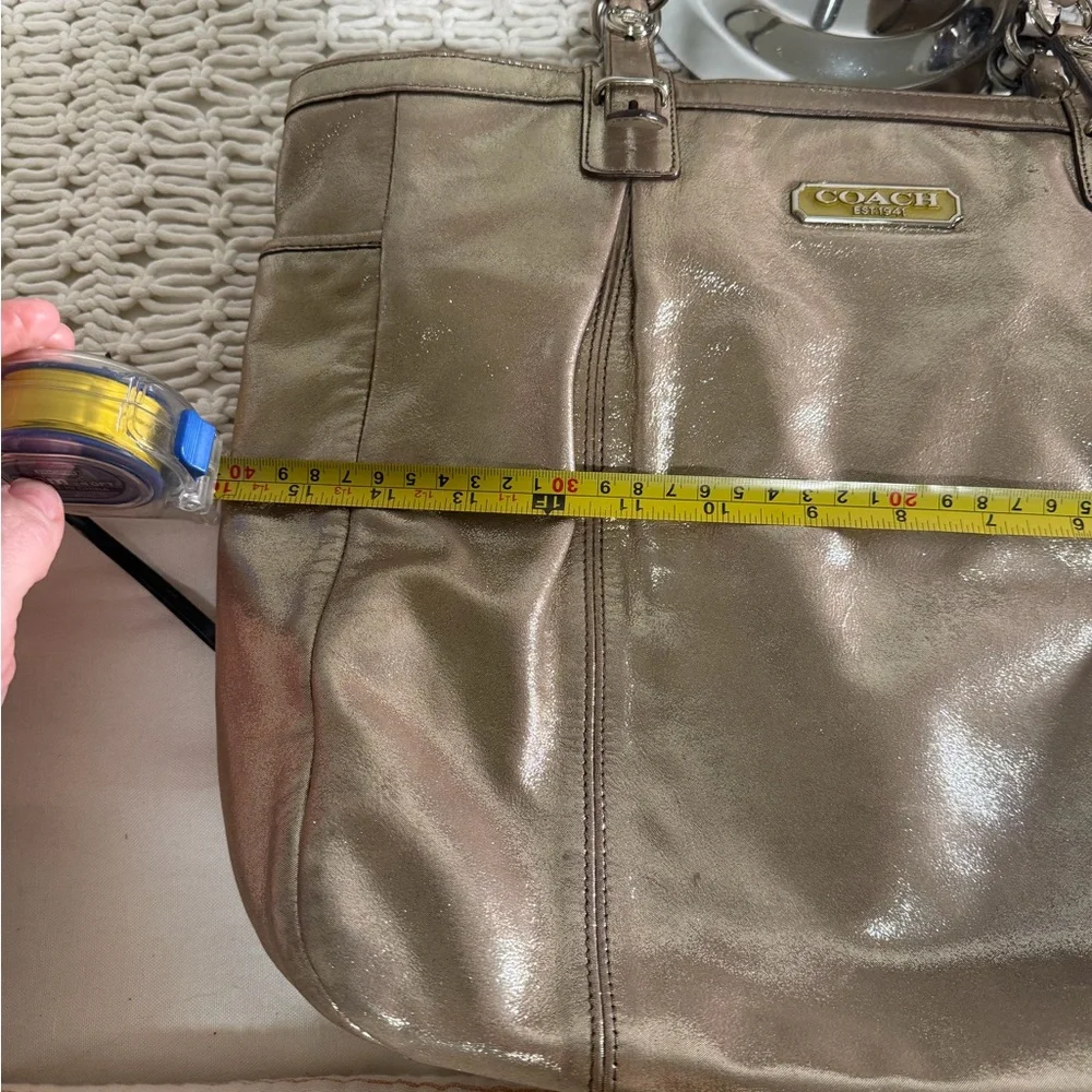 Coach Shimmering Tan Tote Bag - Picture 7 of 9